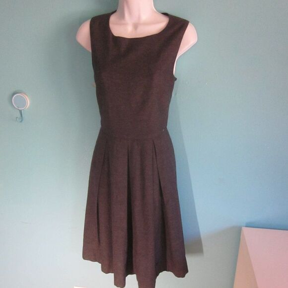 Cop Copine Womens Fit & Flare Gray Textured Dress Size 38- Fits Size S Rear Zip - Picture 1 of 12